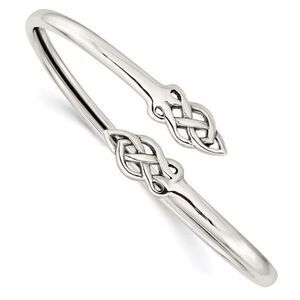 Sterling Silver Celtic Flexible Bangle Bracelet